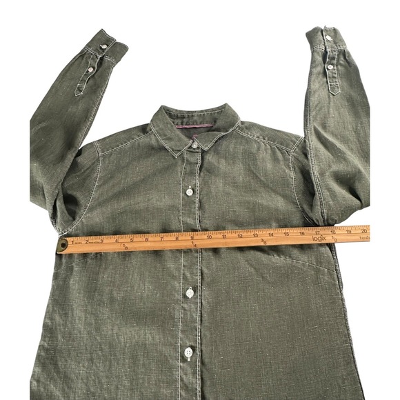 Tommy Bahama Shirt Womens XS Linen Coastalina Long Sleeve Button Up Green - Picture 9 of 16